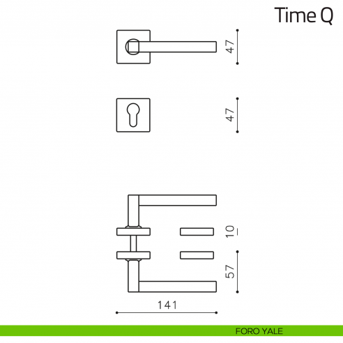 Maniglia per porta Time Q Olivari foro yale