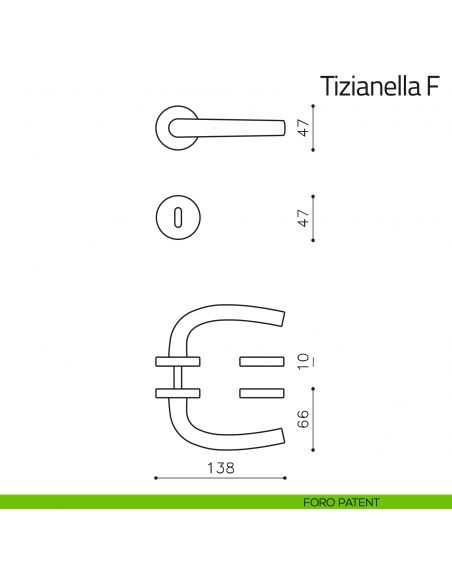 Maniglia per porta Tizianella F Olivari foro patent