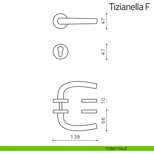 Maniglia per porta Tizianella F Olivari foro yale