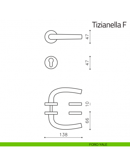 Maniglia per porta Tizianella F Olivari foro yale