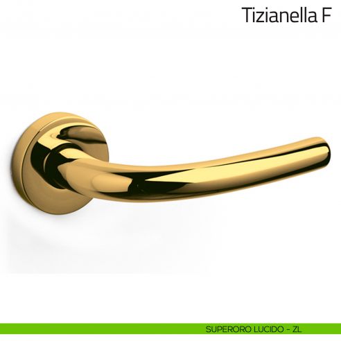 Maniglia per porta Tizianella F Olivari superoro lucido