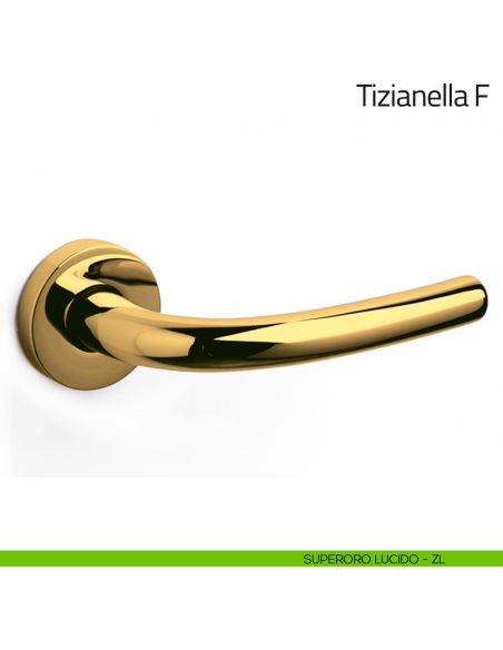 Maniglia per porta Tizianella F Olivari superoro lucido