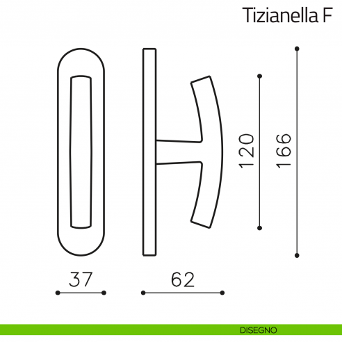 Maniglia per finestra cremonese Tizianella F Olivari disegno