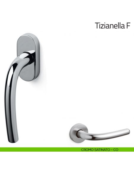 Maniglia per finestra martellina DK Tizianella F Olivari cromo satinato