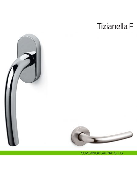 Maniglia per finestra martellina DK Tizianella F Olivari superinox satinato