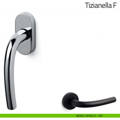 Maniglia per finestra martellina DK Tizianella F Olivari nero opaco