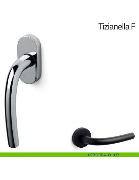 Maniglia per finestra martellina DK Tizianella F Olivari nero opaco