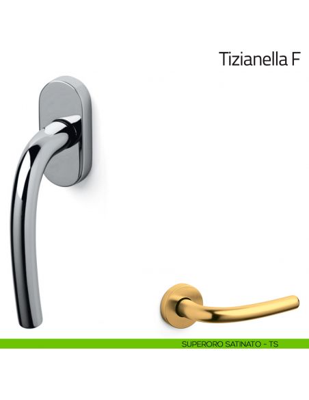Maniglia per finestra martellina DK Tizianella F Olivari superoro satinato