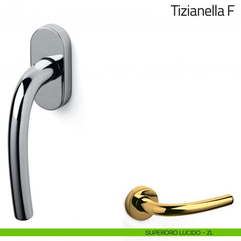 Maniglia per finestra martellina DK Tizianella F Olivari superoro lucido