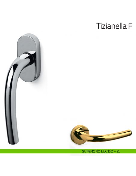 Maniglia per finestra martellina DK Tizianella F Olivari superoro lucido