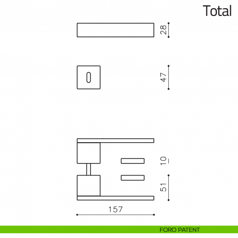 Maniglia per porta Total Olivari foro patent