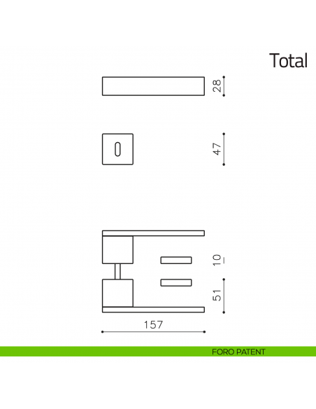 Maniglia per porta Total Olivari foro patent