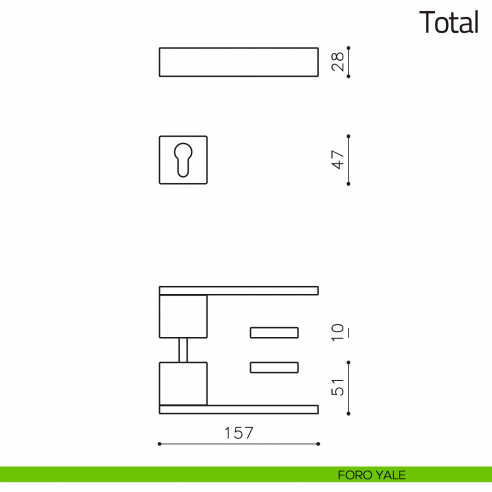 Maniglia per porta Total Olivari foro yale