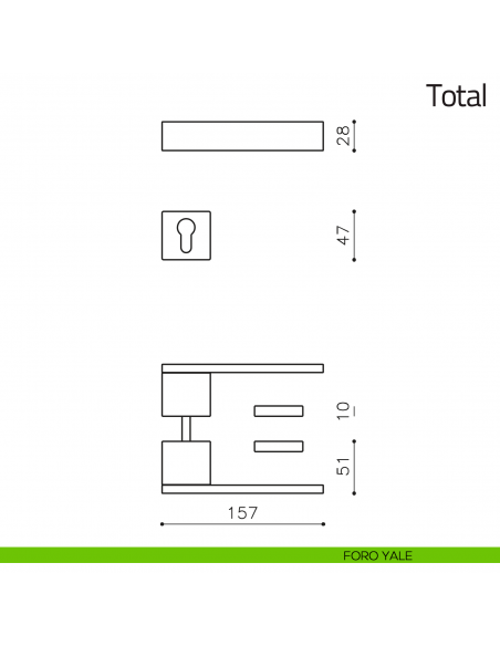 Maniglia per porta Total Olivari foro yale