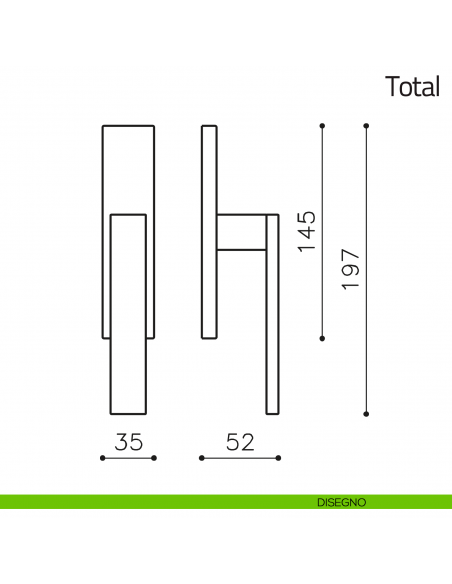 Maniglia per finestra cremonese Total Olivari disegno