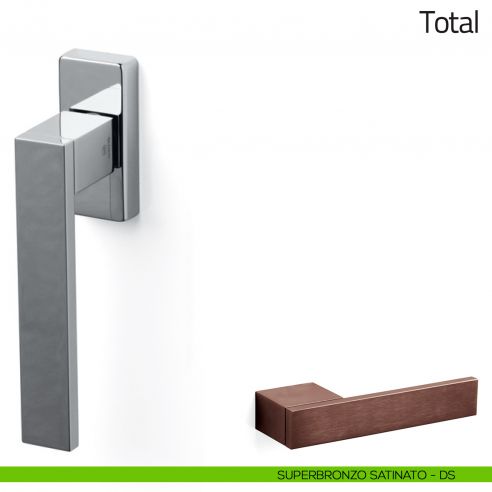 Maniglia per finestra martellina DK Total Olivari superbronzo satinato