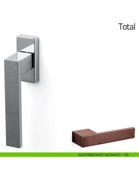 Maniglia per finestra martellina DK Total Olivari superbronzo satinato