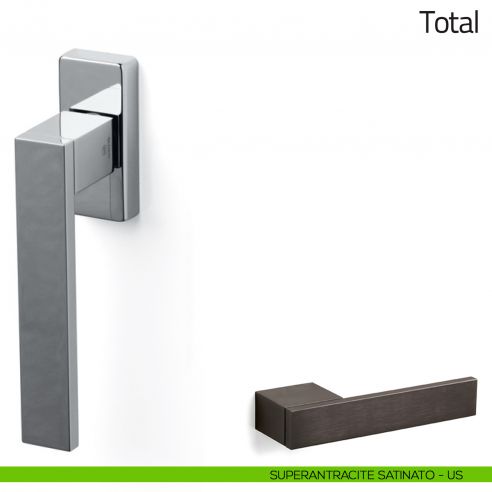 Maniglia per finestra martellina DK Total Olivari superantracite satinato