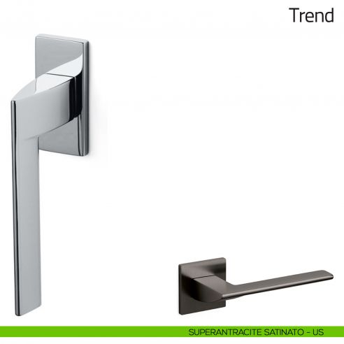 Maniglia per finestra martellina DK Trend Olivari bassa superantracite satinato