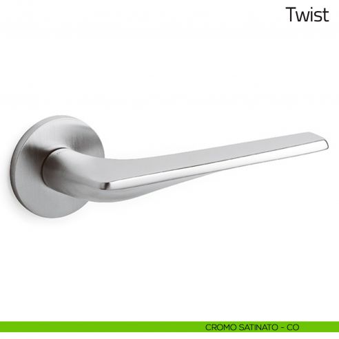 Maniglia per porta Twist Olivari cromo satinato