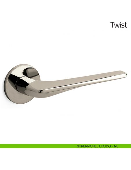 Maniglia per porta Twist Olivari supernichel lucido