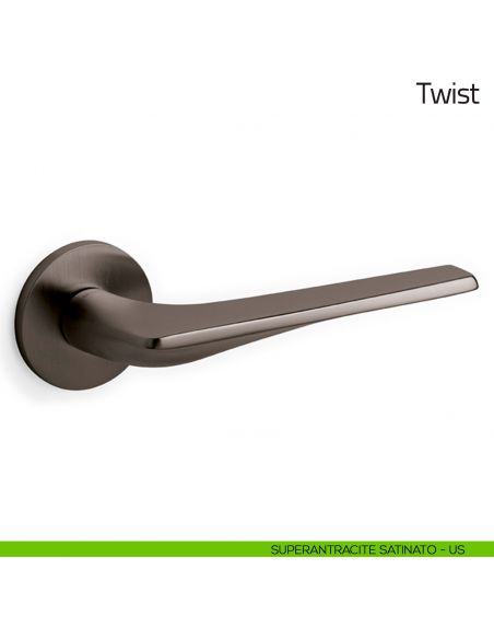 Maniglia per porta Twist Olivari superantracite satinato