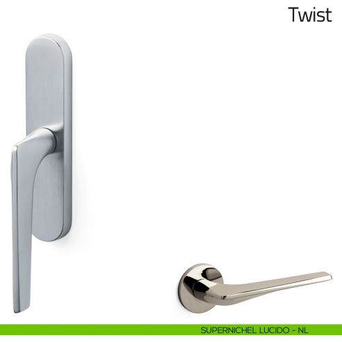 Maniglia per finestra cremonese Twist Olivari supernichel lucido