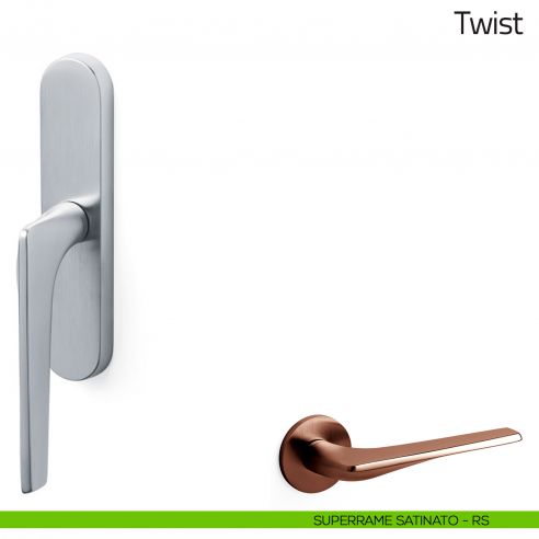 Maniglia per finestra cremonese Twist Olivari superrame satinato