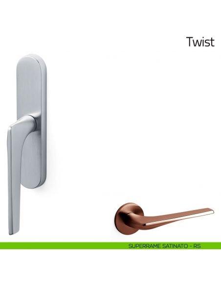 Maniglia per finestra cremonese Twist Olivari superrame satinato