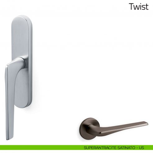 Maniglia per finestra cremonese Twist Olivari superantracite satinato