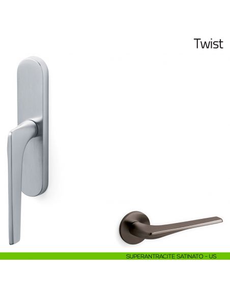 Maniglia per finestra cremonese Twist Olivari superantracite satinato