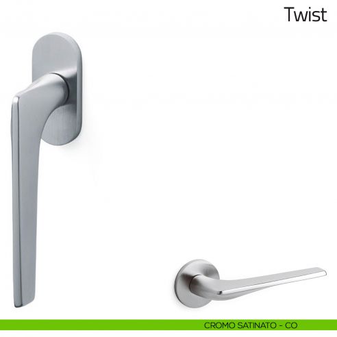 Maniglia per finestra martellina DK Twist Olivari cromo satinato