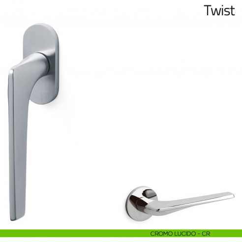 Maniglia per finestra martellina DK Twist Olivari cromo lucido