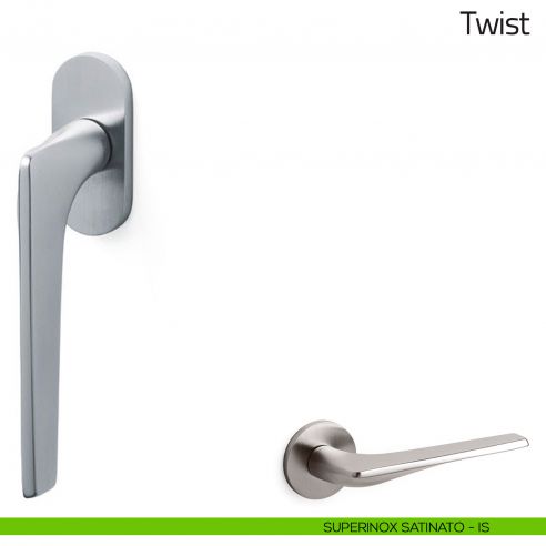 Maniglia per finestra martellina DK Twist Olivari superinox satinato