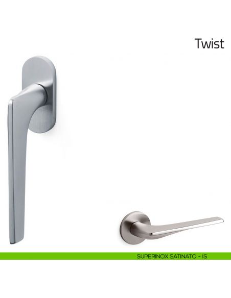 Maniglia per finestra martellina DK Twist Olivari superinox satinato