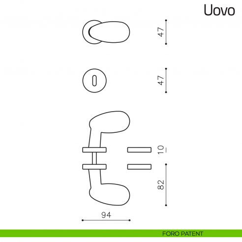 Maniglia per porta Uovo Olivari foro patent
