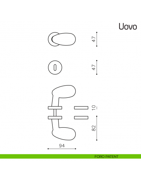 Maniglia per porta Uovo Olivari foro patent