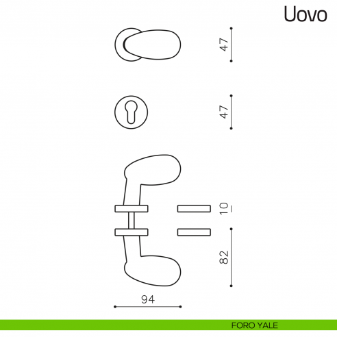 Maniglia per porta Uovo Olivari foro yale