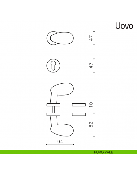 Maniglia per porta Uovo Olivari foro yale