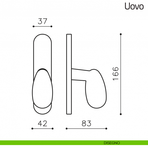 Maniglia per finestra cremonese Uovo Olivari disegno