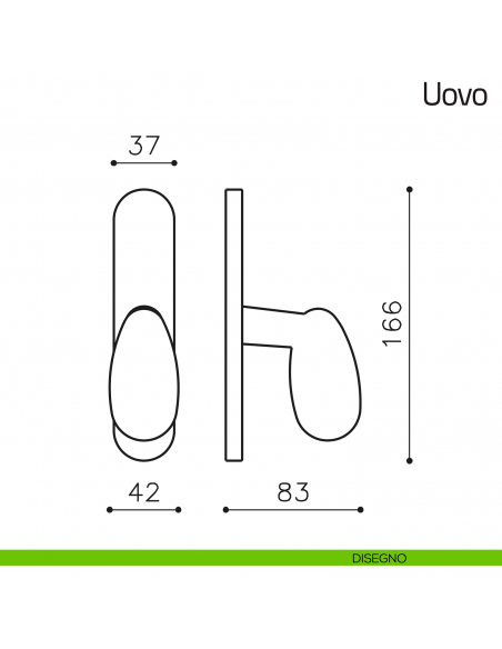 Maniglia per finestra cremonese Uovo Olivari disegno