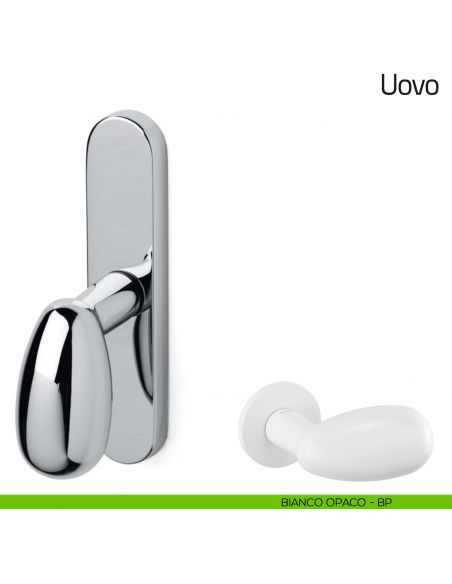 Maniglia per finestra cremonese Uovo Olivari bianco opaco