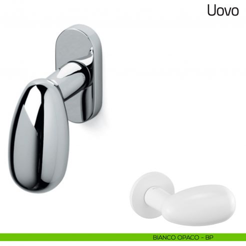 Maniglia per finestra martellina DK Uovo Olivari bianco opaco