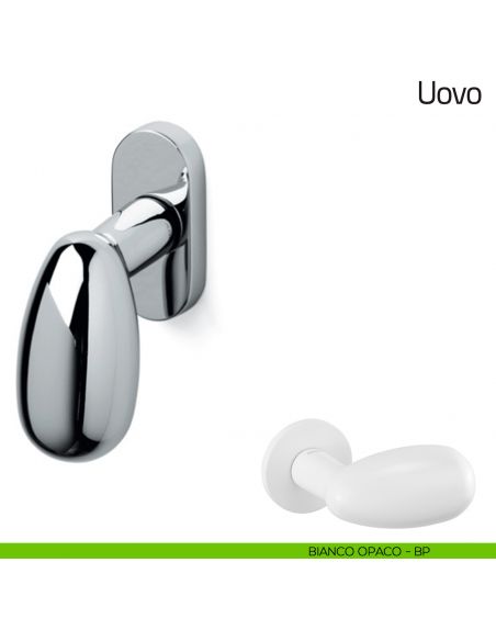 Maniglia per finestra martellina DK Uovo Olivari bianco opaco