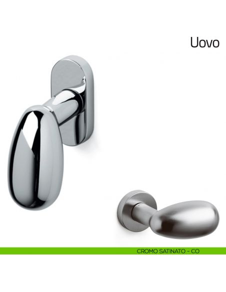 Maniglia per finestra martellina DK Uovo Olivari cromo satinato