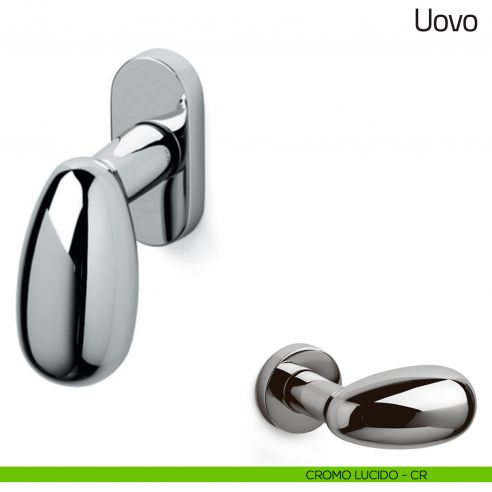 Maniglia per finestra martellina DK Uovo Olivari cromo lucido