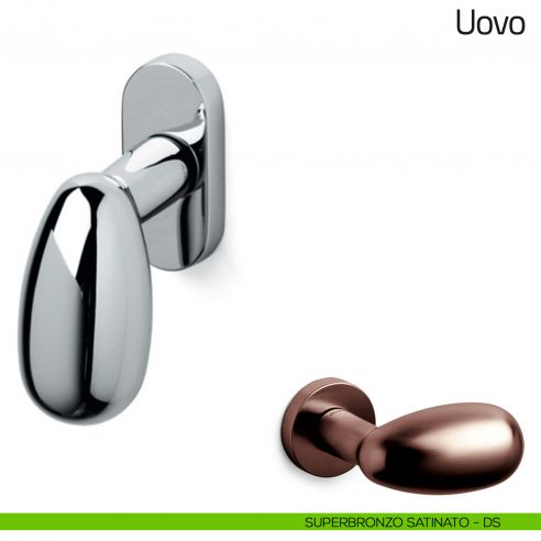 Maniglia per finestra martellina DK Uovo Olivari superbronzo satinato