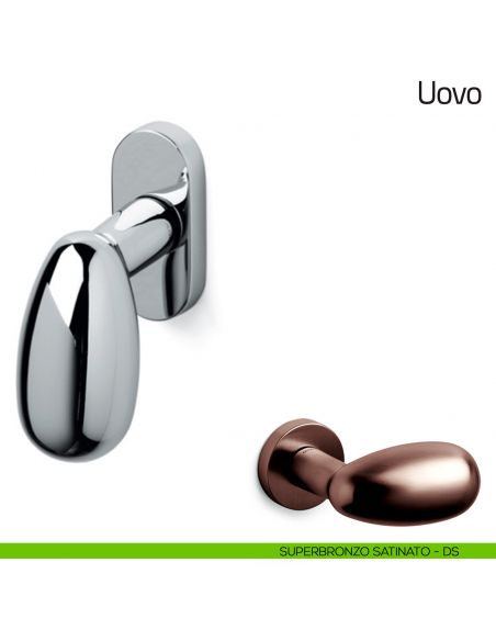 Maniglia per finestra martellina DK Uovo Olivari superbronzo satinato