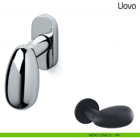Maniglia per finestra martellina DK Uovo Olivari nero opaco