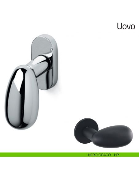 Maniglia per finestra martellina DK Uovo Olivari nero opaco